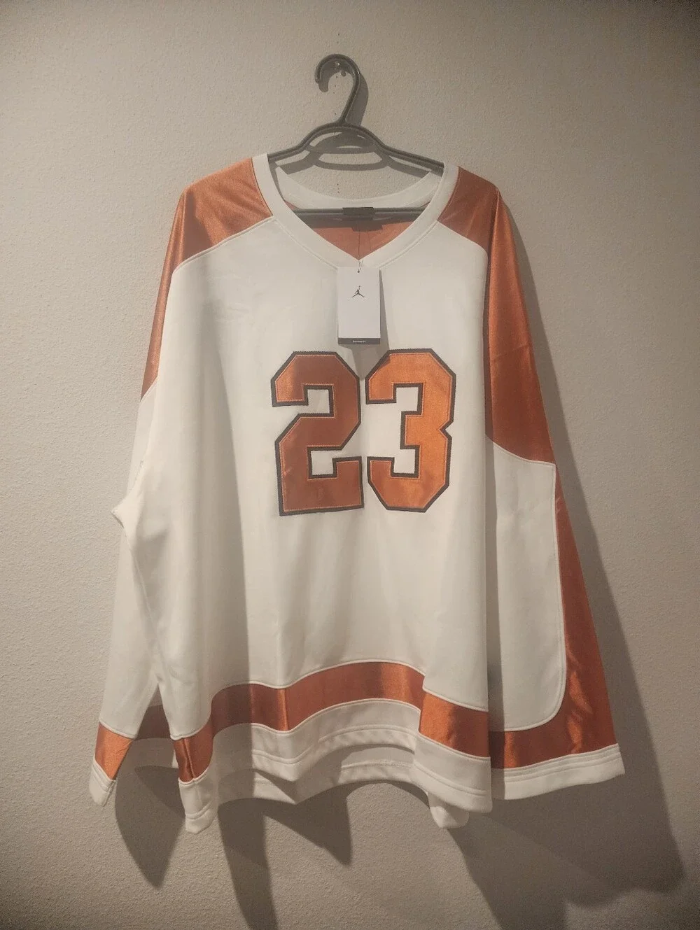 Men's Air Jordan MJ Collegiate Hockey Jersey 'Sail/Starfish/Black'